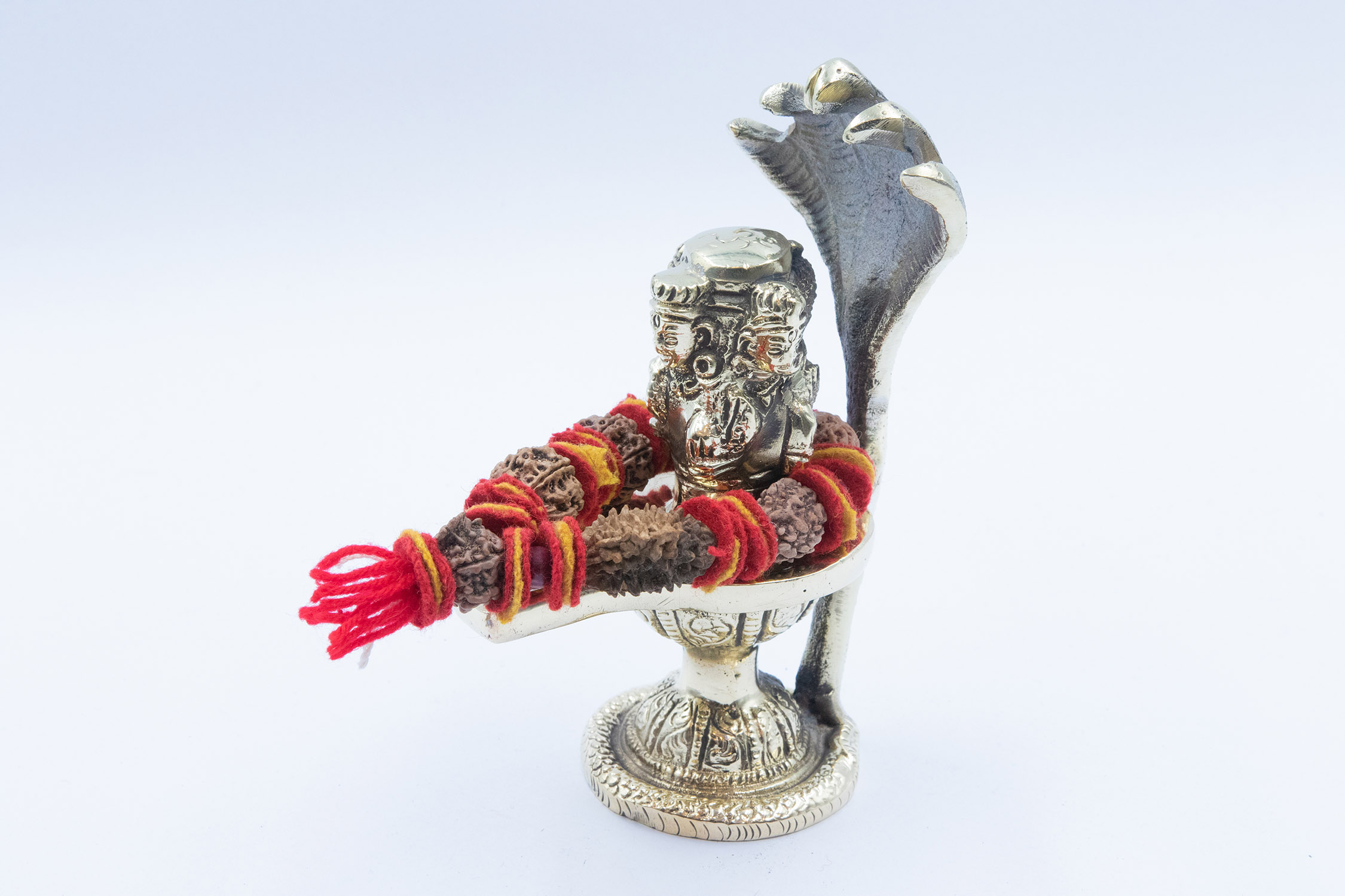 Shiva Family Surakshya Kawach With Five Shivling Face Made of Brass